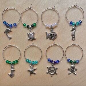 Nautical wine glass charms